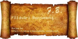 Földvári Bernadett névjegykártya