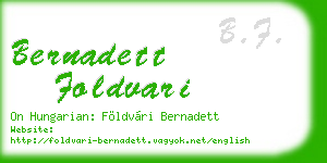 bernadett foldvari business card