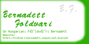 bernadett foldvari business card